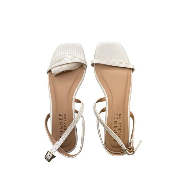 Journee Collection Womens Crishell Flat Sandal White Size 6.5 NIB - Picture 2 of 5